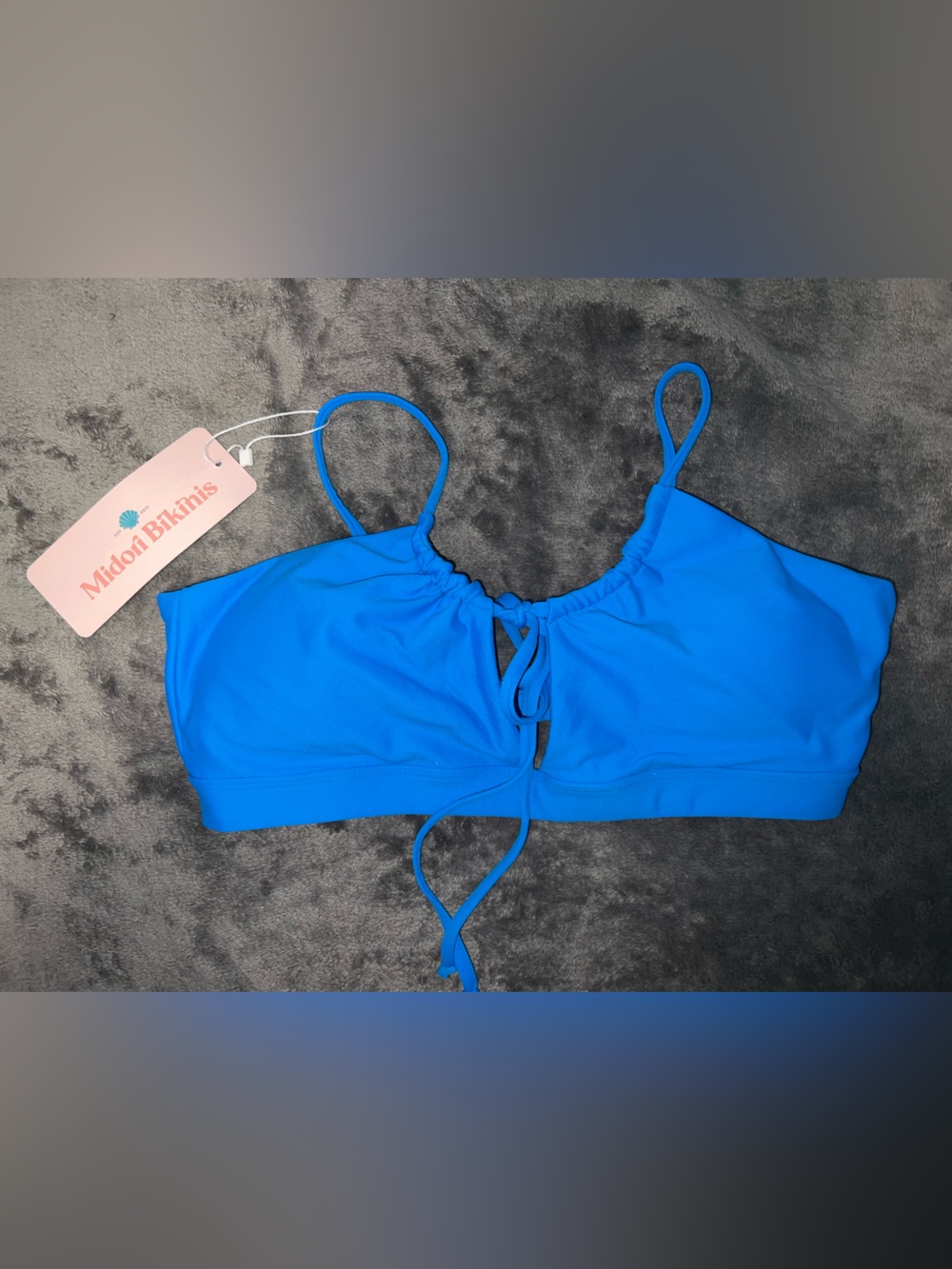 Midori Vibrant Blue Tie-Front Bikini Top